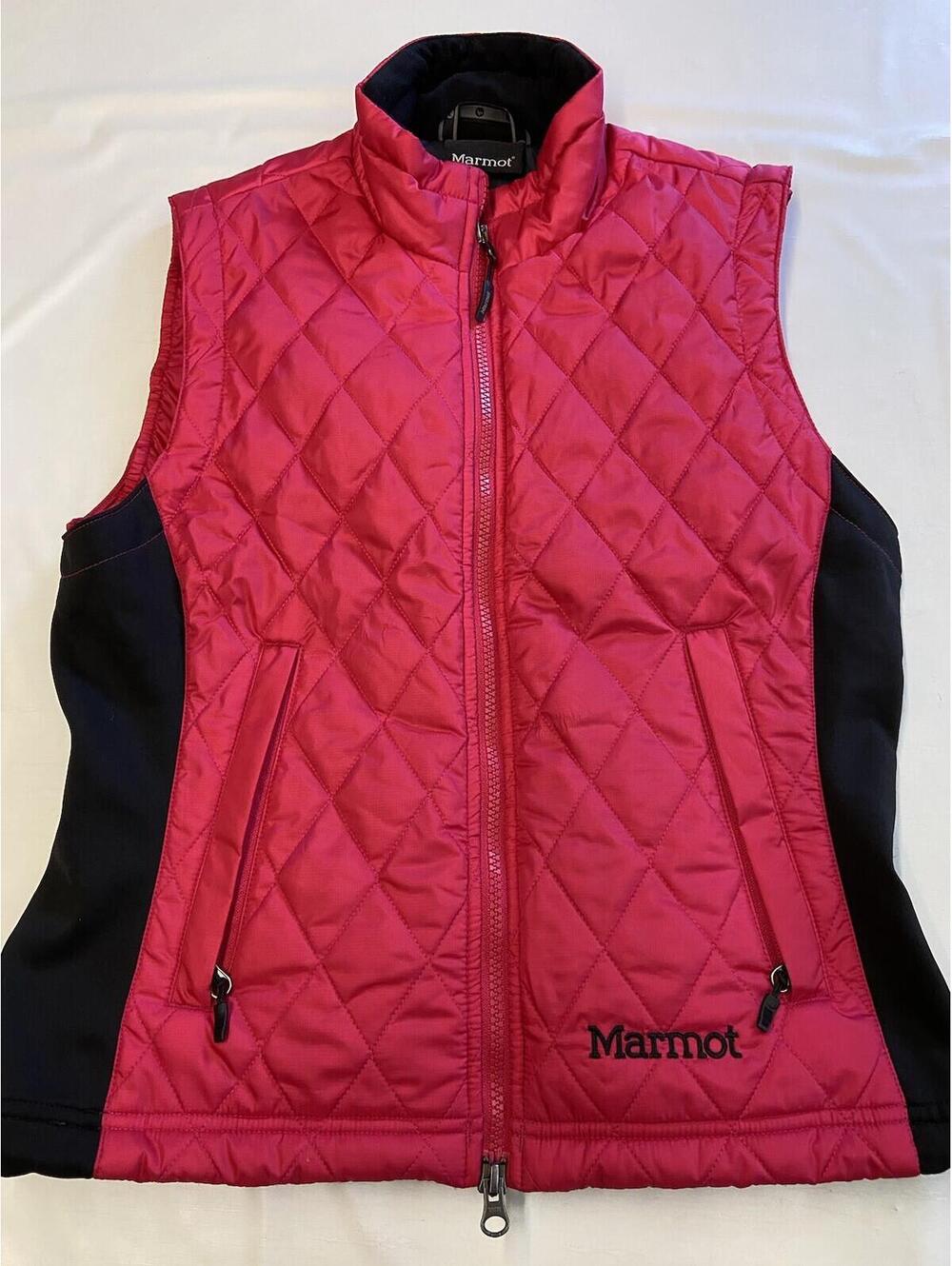 Womens MARMOT Pink/Black Insulated Quilted Vest Sz S